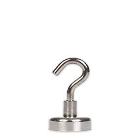 Neodymium Pot Magnet with Threaded Hook - 20mm diameter x 37mm