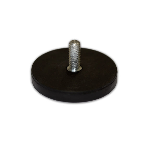 Male Thread Neodymium Pot Magnet - Diameter 43mm x 6mm with 14mm Boss and Rubber Case