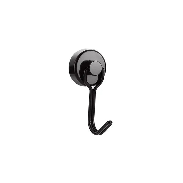 Neodymium Pot Magnet with Swivel Hook | 25mm diameter I Black Finish