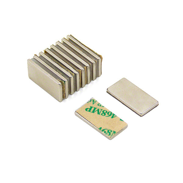 Self-Adhesive Pair of Neodymium Block Magnets - 20mm x 10mm x 1mm | Sold Per Pair | N35