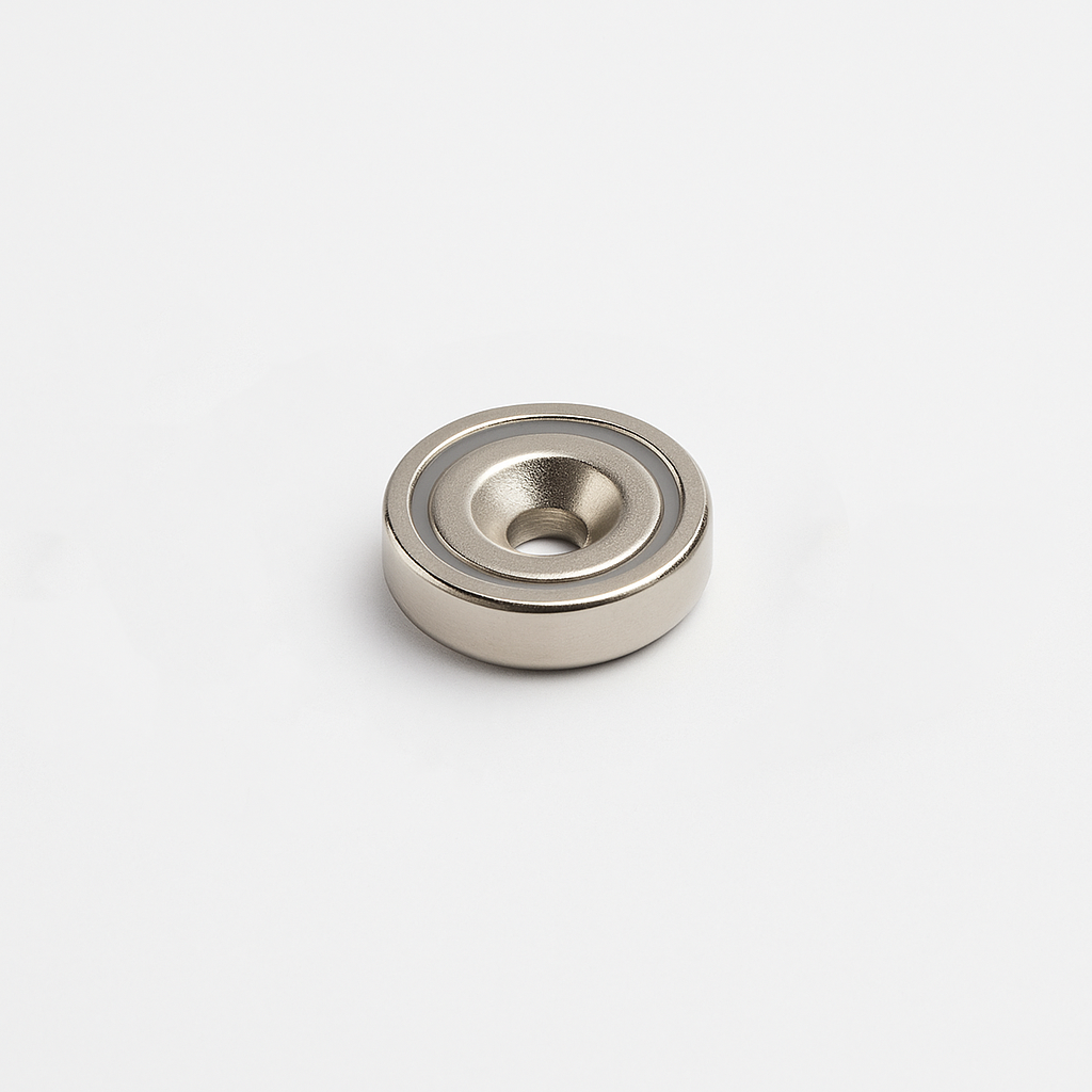 Neodymium Countersunk Pot Magnet - 25mm x 6.65mm (Slim Profile)