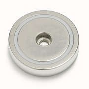 Neodymium Pot Magnet with Round Hole - 60mm x 14mm (Slim Profile)