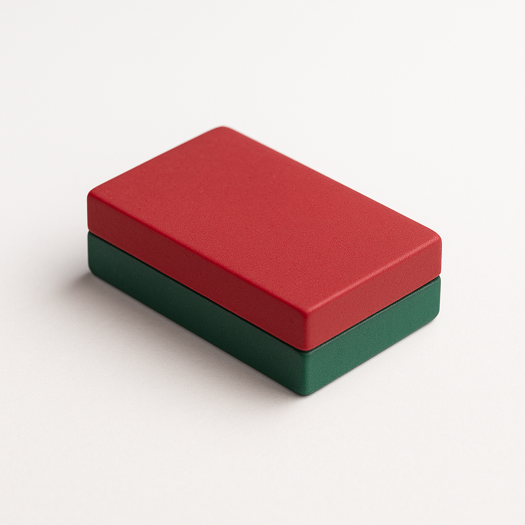 Ferrite Block Magnet - Red & Green