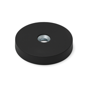 Rubber Coated Neodymium Pot Magnet – (D) 43mm x (H) 7mm | Countersunk 4.5mm Hole