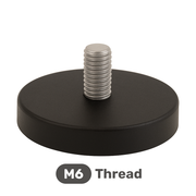 Male Thread Neodymium Rubber Coated Pot Magnet - Diameter 43mm x 6mm with 15mm M6 Boss