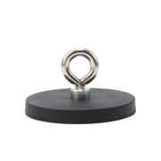 Female Threaded Neodymium Pot Magnet with Eyelet - Diameter 66mm x 8mm with Rubber Case