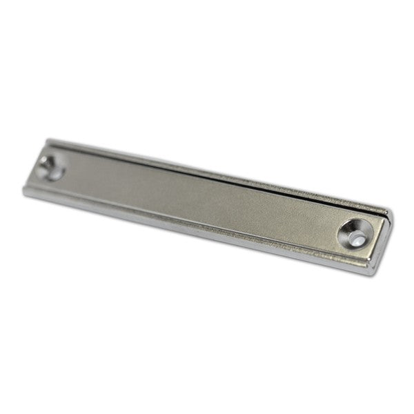 Neodymium Rectangular Pot Magnet with Countersunk Holes - 80mm x 13.5mm x 5mm